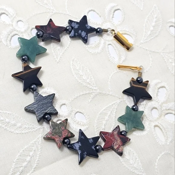 Vtg Gemstone Star Bracelet - Picture 3 of 6